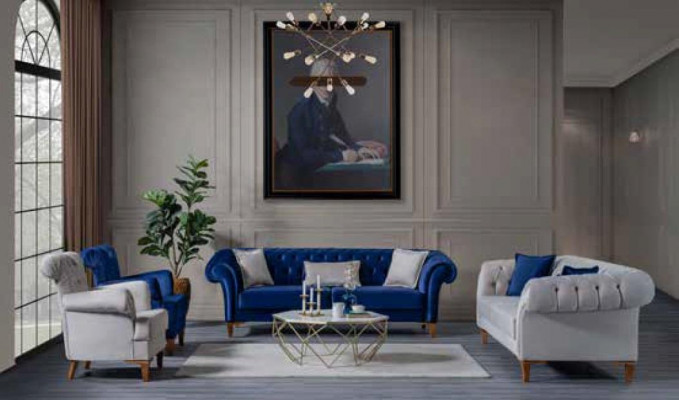 Living room couch set luxury seating furniture three-seater two-seater armchair