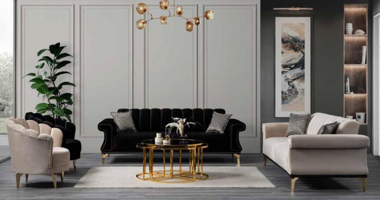 Luxurious Sofa Set 3+2+1+1-Seater Set Sofa Armchair Set Fabric Set for Living Room