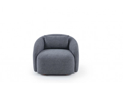 Gray armchair recliner lounge chair textile upholstered single-seater furniture