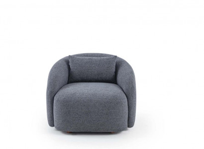 Gray armchair recliner lounge chair textile upholstered single-seater furniture