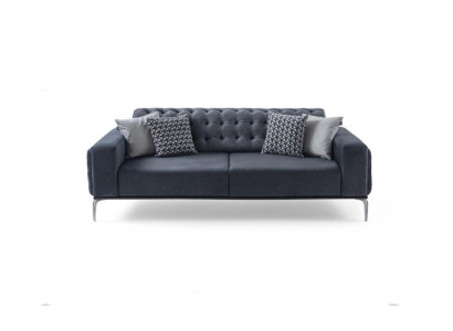 Chesterfield Gray 3-Seater Living Room Three-Seater Textile Couches New