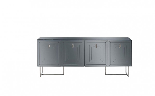 Gray living room sideboard luxury wood furniture 4-door designer sideboard