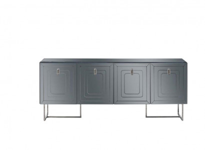 Gray living room sideboard luxury wood furniture 4-door designer sideboard