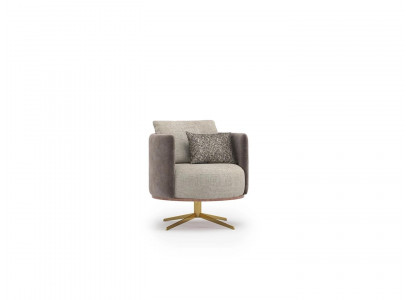 Innovative designer armchair for modern living room furniture made from high-quality faux leather.
