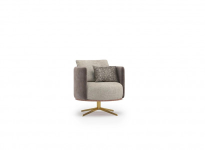 Innovative designer armchair for modern living room furniture made from high-quality faux leather.