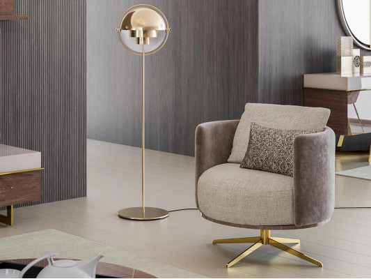 Innovative designer armchair for modern living room furniture made from high-quality faux leather.