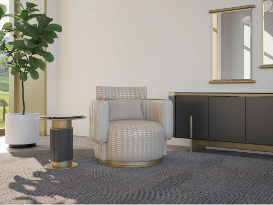 Beige Armchair Living Room Luxury Upholstered Furniture Design Modern Interior New