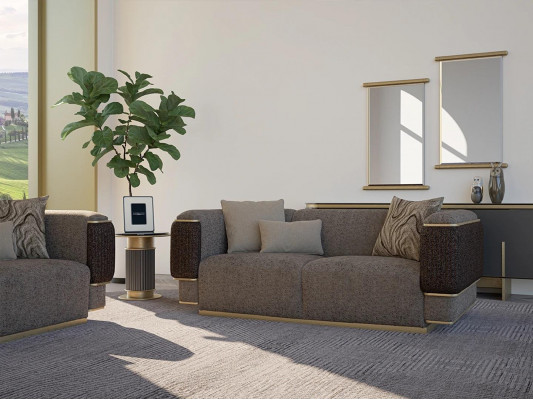 Living room sofa two-seater luxury furnishing upholstery textile design upholstered furniture