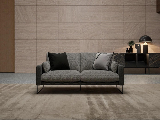 Two-seater sofa upholstery fabric gray upholstered furniture living room furnishings