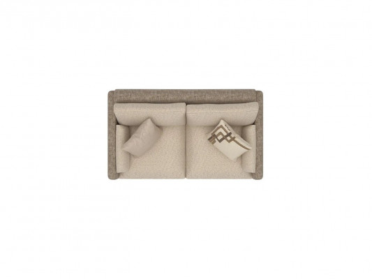 Luxury Beige Two-Seater Sofa Couch Upholstery Furniture Textile Living Room Decor