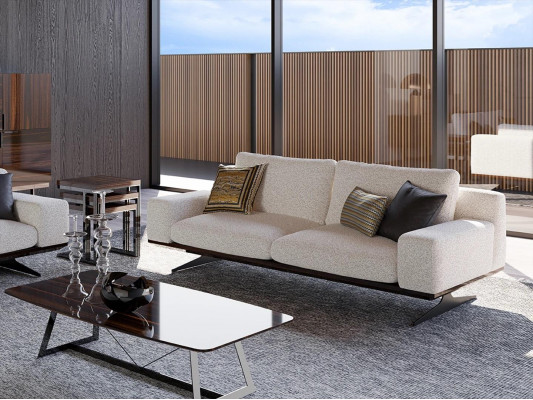 Luxury three-seater sofa upholstered furniture couch modern living room designer furnishing
