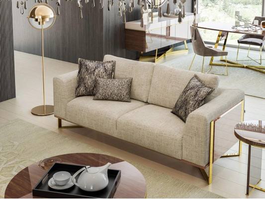 Two-seater sofa living room upholstered furniture design couch furnishing textile new