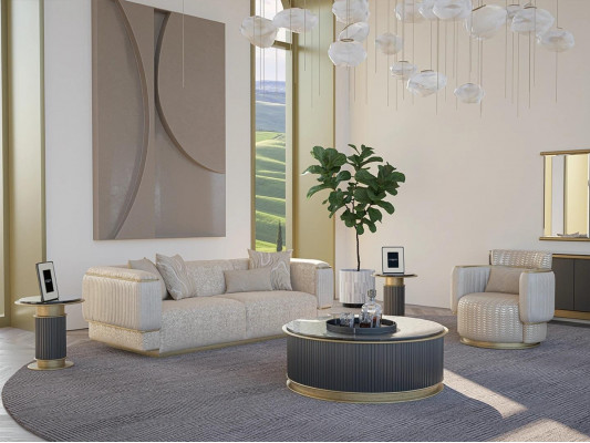 Living room set 2-piece sofa complete design three-seater sofa new armchair sofa suite