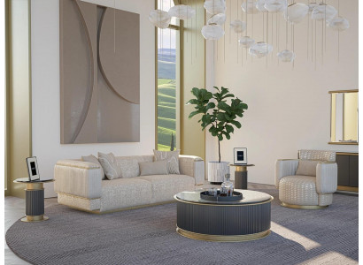 Living room set 2-piece sofa complete design three-seater sofa new armchair sofa suite