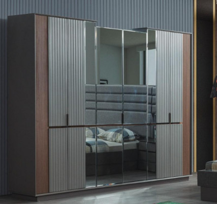 Modern glass cabinet luxury wardrobes bedroom wooden furniture new