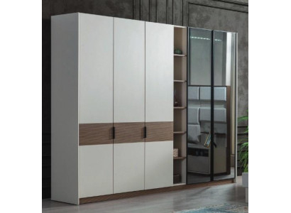 White bedroom wardrobe luxury modern closet with sliding doors