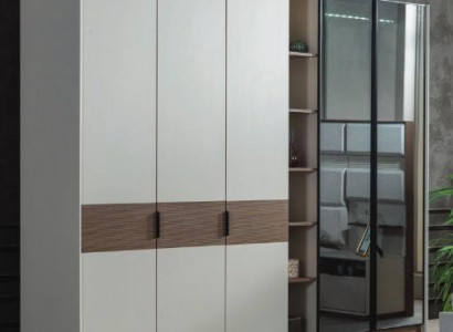 White bedroom wardrobe luxury modern closet with sliding doors