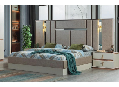 Beige bedroom furniture luxury beds designer nightstands furnishings