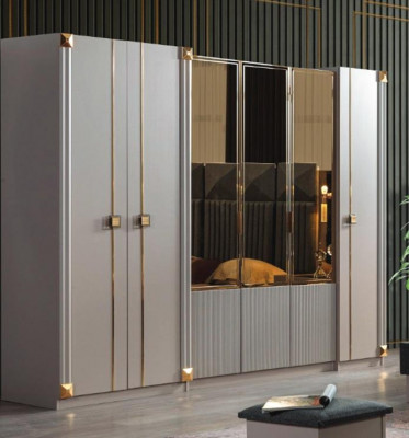 Designer closet bedroom luxurious cabinets style wooden furniture