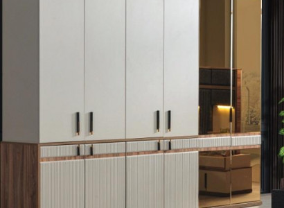 White wardrobe 10-door wooden bedroom cupboard furniture