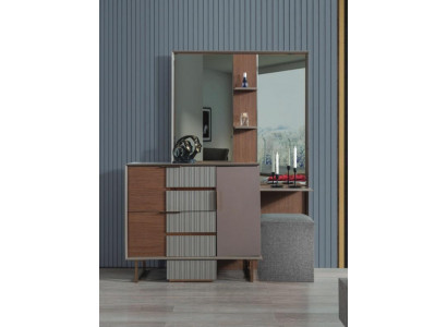 Modern bedroom set vanity table with mirror stool 3-piece set
