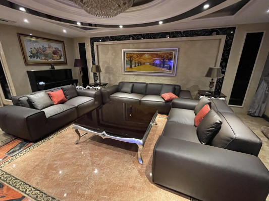 Black Premium Sofa Set 3+3+3 Seater Luxury Living Room Furniture Couch