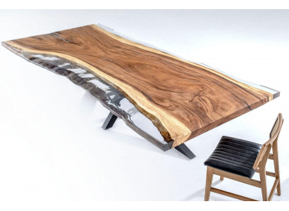 Dining room table conference tables dining table epoxy resin table wood brown