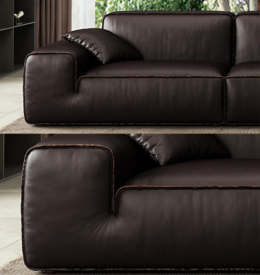 Black sofa set luxury 3+1 seater leather couches living room furniture