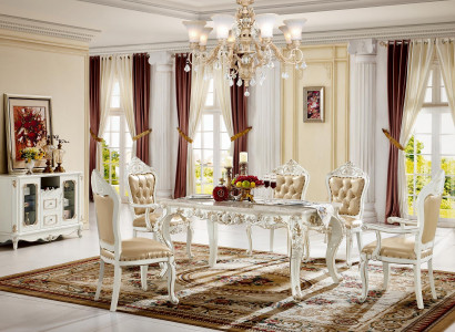 Dining room set table 6x chairs complete set new dining group 7-piece set.
