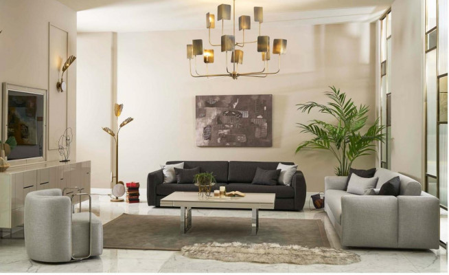 Fabric sofa set complete sofa upholstered sofas gray set 4-piece new