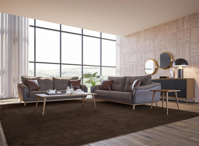3-piece sofa set armchair modern 2x sofa couch three-seater upholstered furniture living room