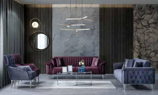 Modern sofa set three-seater two-seater armchair upholstered furniture living room
