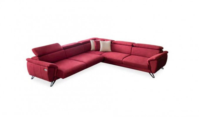 Red L-shaped corner sofa luxury living landscape upholstered furniture living room couch