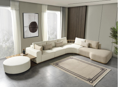 White Modern Corner Sofa L-Shaped Couch Luxury Upholstered Sofa Living Room Furniture