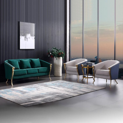 Luxury sofa set 3+1+1 seater green seating furniture living room furniture modern