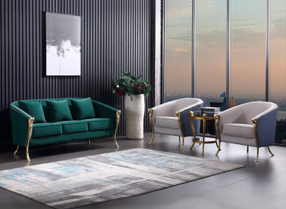 Luxury sofa set 3+1+1 seater green seating furniture living room furniture modern