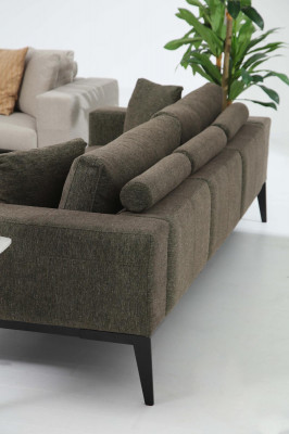 Modern green sofa set two-seater armchair fabric furniture grey luxury set