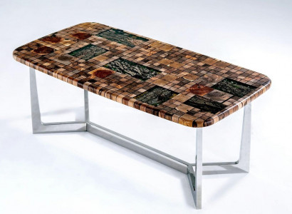 Kitchen Table Dining Table Epoxy Resin Dining Room Table 140 cm Wood Brown