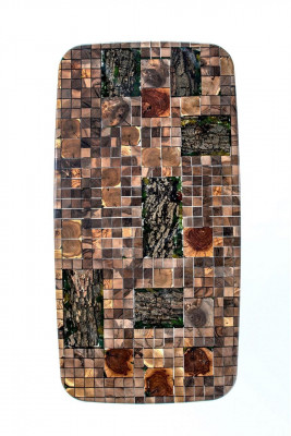 Kitchen Table Dining Table Epoxy Resin Dining Room Table 140 cm Wood Brown