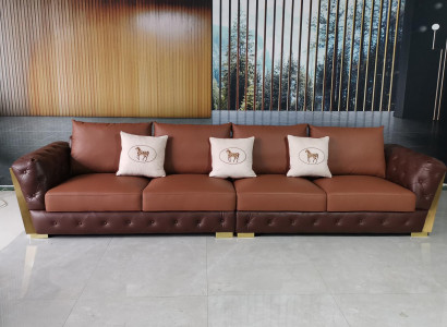 Modern five-seater luxury living room sofa Chesterfield design couch