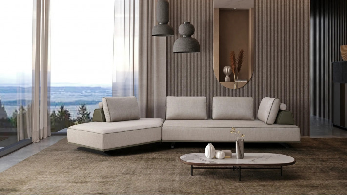 Sectional sofa L shape living room sofa upholstered sofa gray fabric sofa modern couch