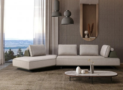Sectional sofa L shape living room sofa upholstered sofa gray fabric sofa modern couch