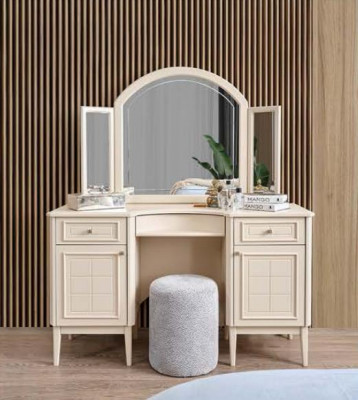 Complete bedroom furniture set bed 2x nightstand vanity table 4-piece new