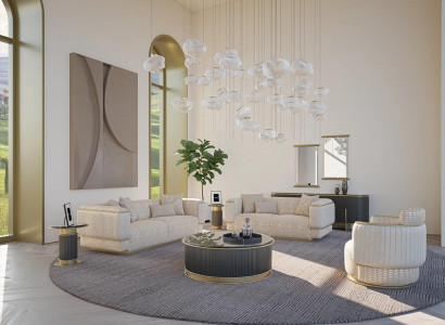 Sofa Complete 3-piece Living Room Design Three-seater Sofa Suite Two-seater Couch