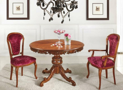 Designer solid wood dining table with extension leaf