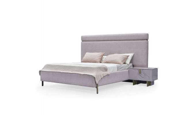 Complete bedroom furniture double bed pink luxury set 3-piece wood