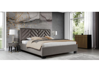 Bedroom Set Grey Bed Wood 2x Nightstands Elegant Modern Beautiful New 3-piece.