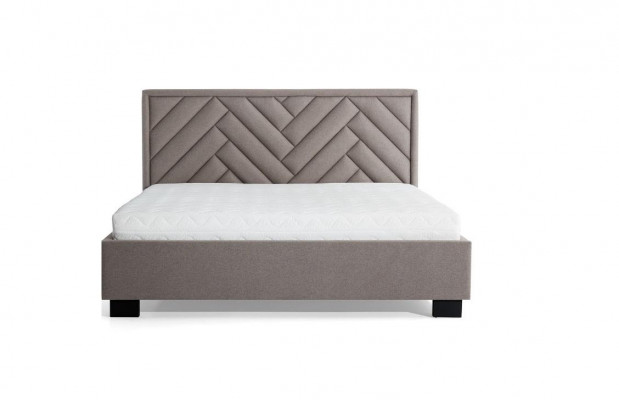 Bedroom Set Grey Bed Wood 2x Nightstands Elegant Modern Beautiful New 3-piece.