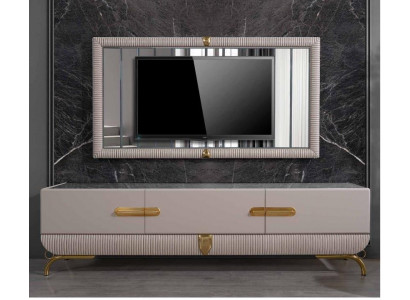 Wall unit wall wood modern style shelf living room furniture cabinet RTV with TV frame