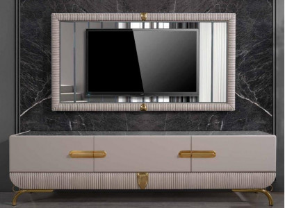 Wall unit wall wood modern style shelf living room furniture cabinet RTV with TV frame
